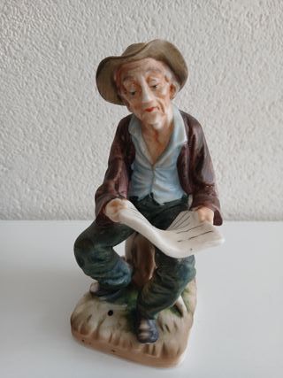 Statuetta Uomo Anziano in Ceramica
