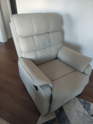 Poltrona reclinável bege/cinza