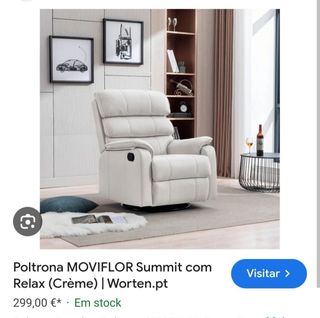 Poltrona reclinável bege/cinza