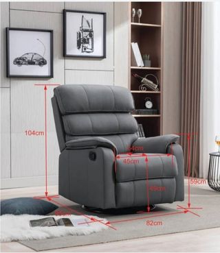 Poltrona reclinável bege/cinza