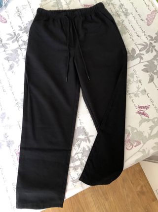 Pantalón fluido negro mujer