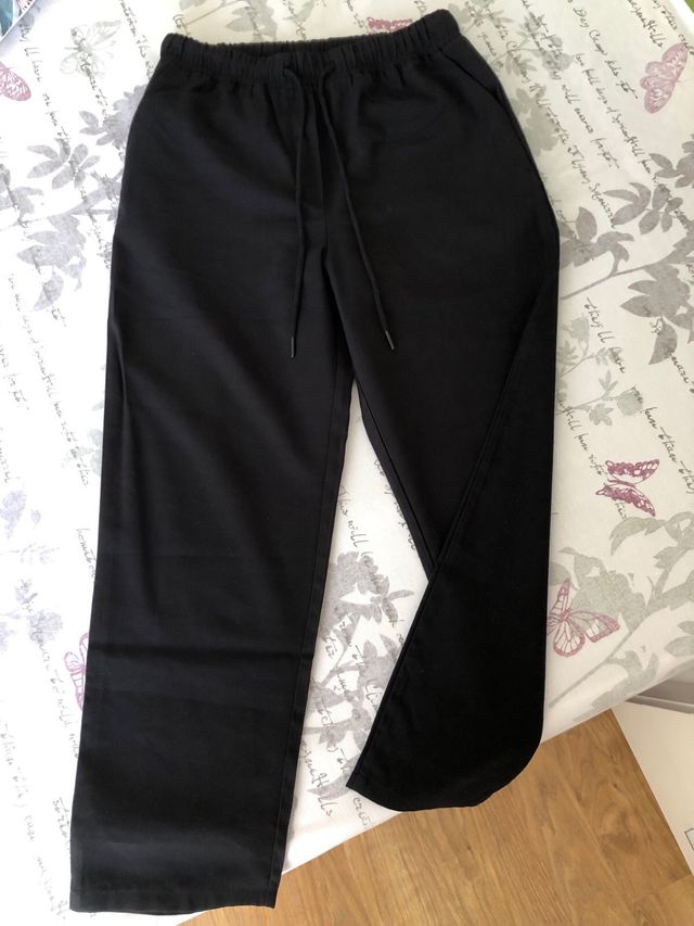 Pantalón fluido negro mujer
