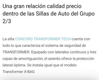 Silla de coche Concord Transformer,Isofix,Grupo3
