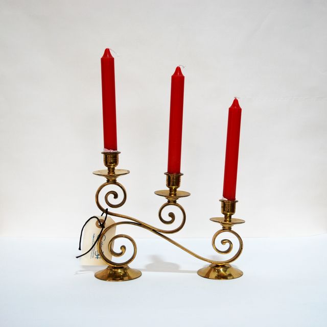 Candelabro de Bronce y Latón 3 Luces