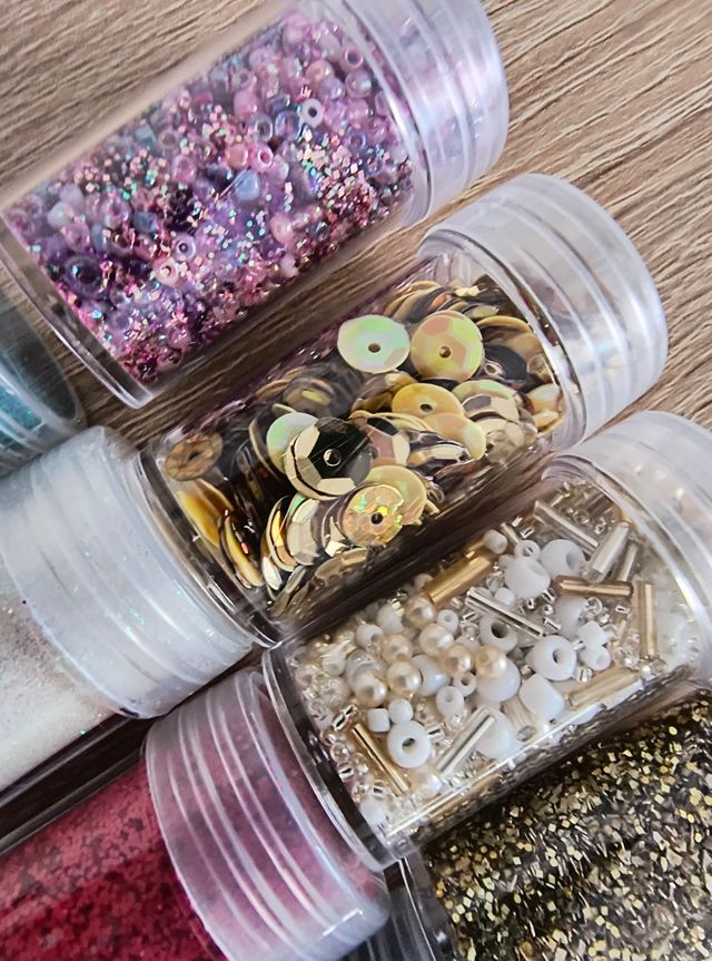 Lote 1 Purpurinas y Abalorios Manualidades