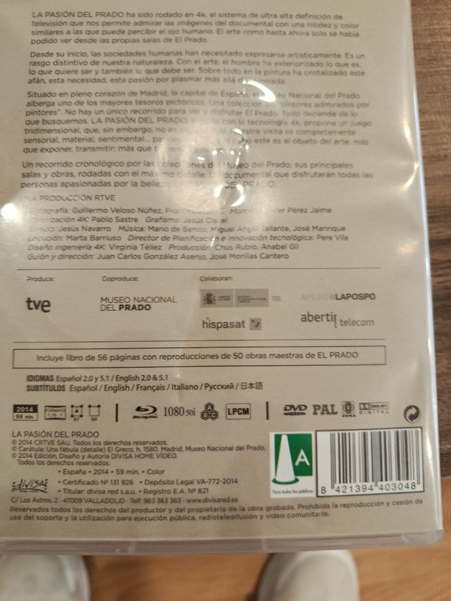 La Pasión del Prado Blu-ray Documental Español