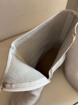 Botines de piel blancos y negros