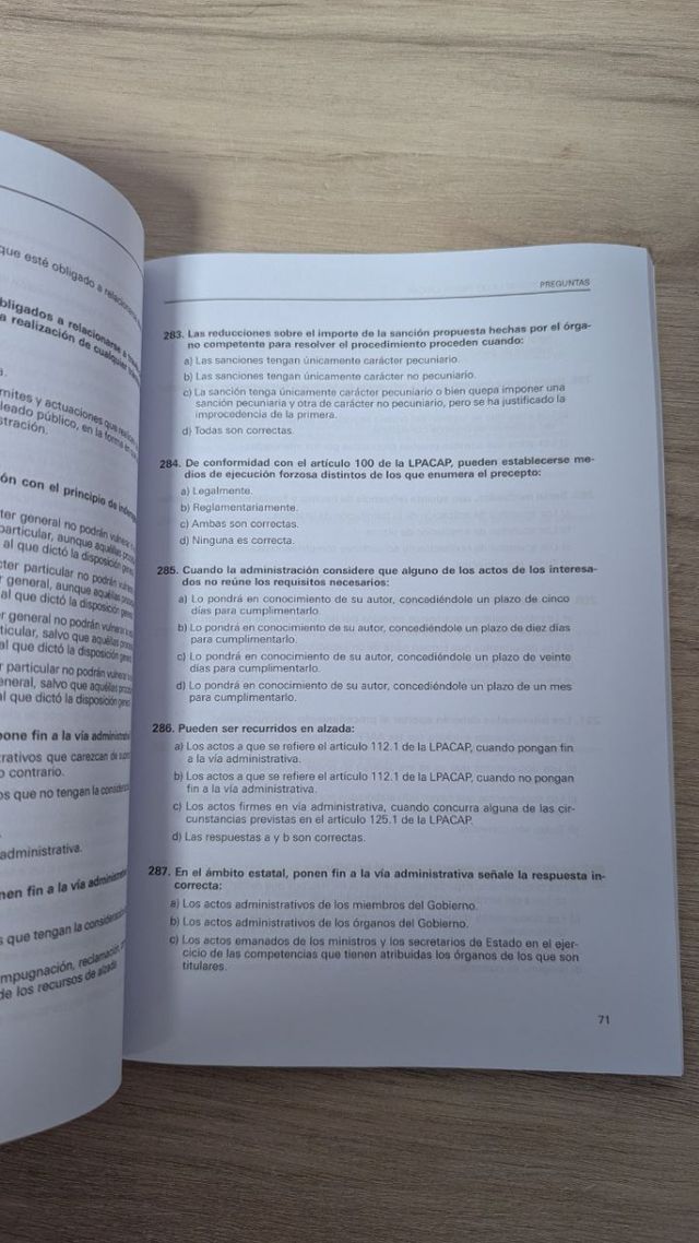 581 preguntas test de la Ley 39/2015 (LPACAP) (...