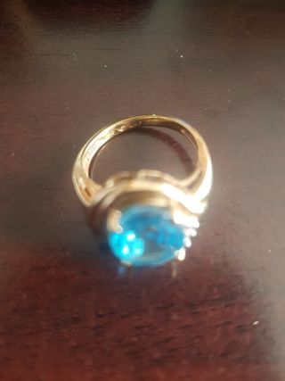 Anillo Oro 18K Aguamarina y Diamantes