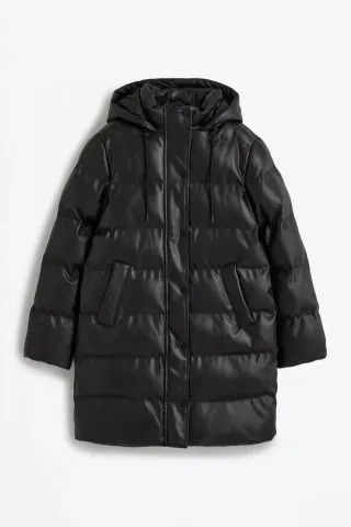 Chaqueta acolchada efecto piel