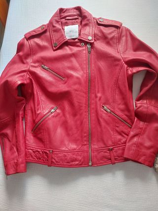 Cazadora MNG Piel Roja Talla M