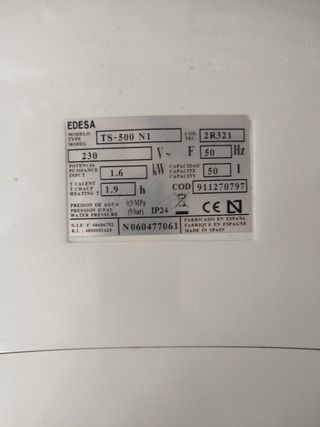 Depósito agua Edesa 50L