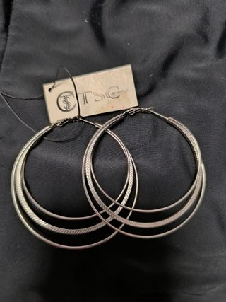 Pendientes Aro TSC JEWELS Plateados