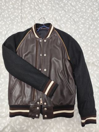 Chaqueta Varsity Cuero y Lana
