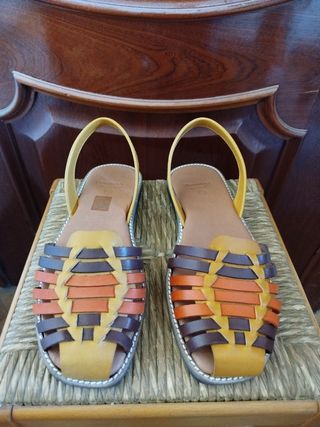 Sandalias Menorquinas Tiras Piel Talla 41