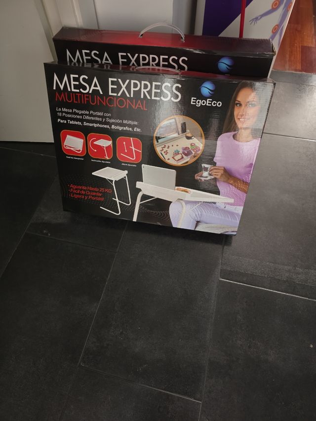 Mesa Auxiliar Plegable Houseware Blanca