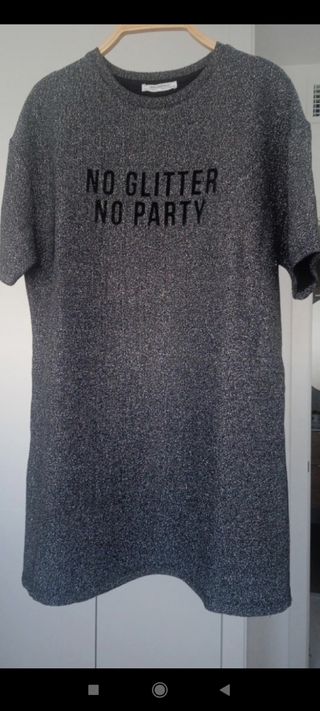 Blusón Zara TRF plateado