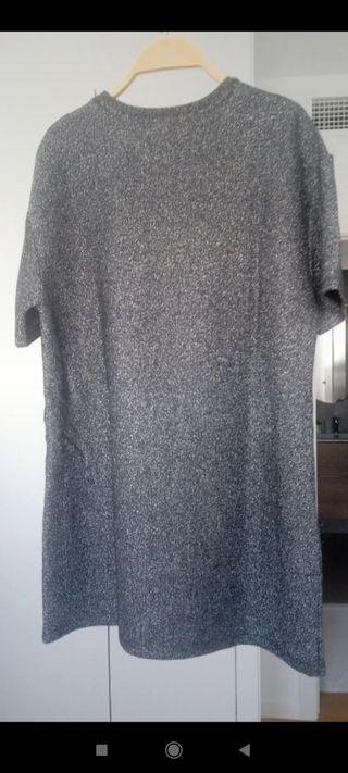 Blusón Zara TRF plateado