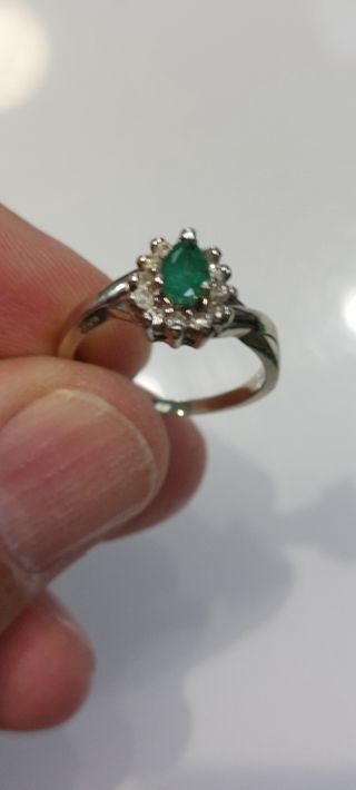 Sortija Esmeralda y Diamantes
