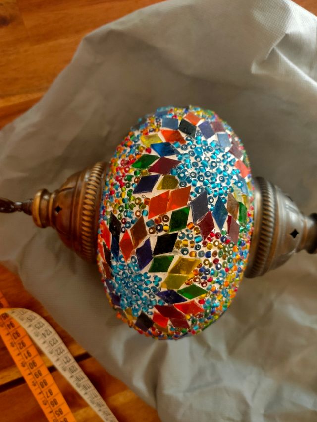 Lámpara Turca Multicolor Vidrio y Metal