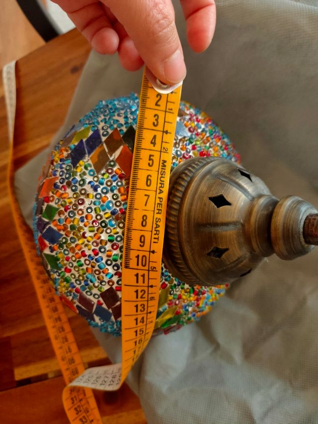 Lámpara Turca Multicolor Vidrio y Metal