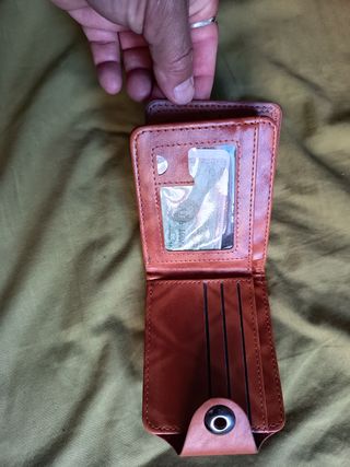 Billetera de piel diseño billete 100 dólares
