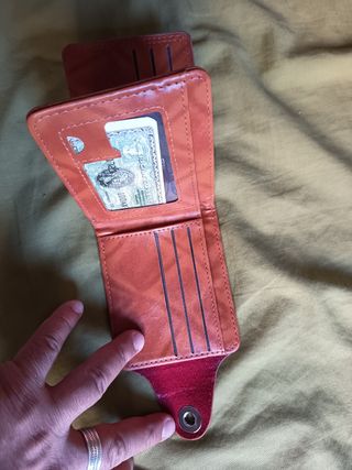 Billetera de piel diseño billete 100 dólares