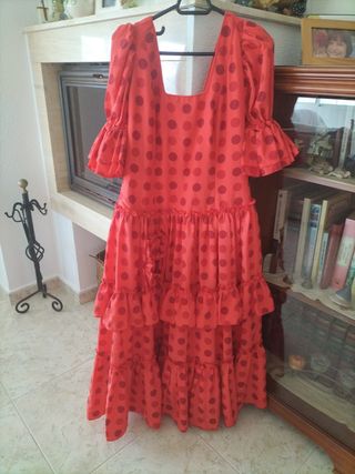 Vestido Flamenca Rojo Lunares
