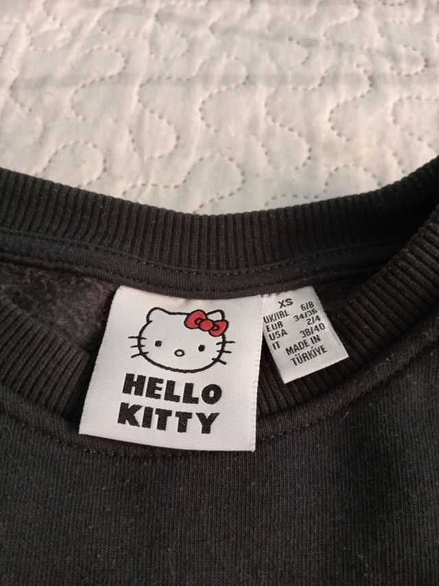 Sudadera Hello Kitty Negra gris XS