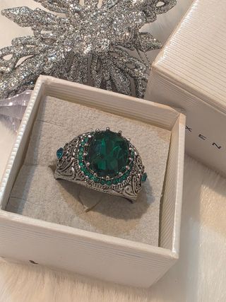 Anillo Hombre Esmeralda PlataT.23