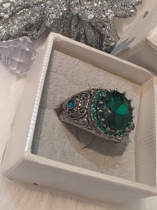Anillo Hombre Esmeralda PlataT.23