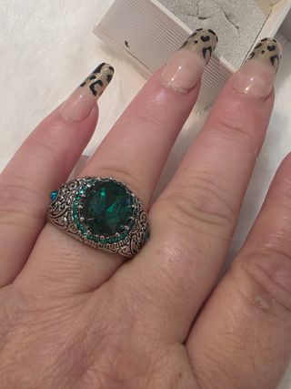 Anillo Hombre Esmeralda PlataT.23