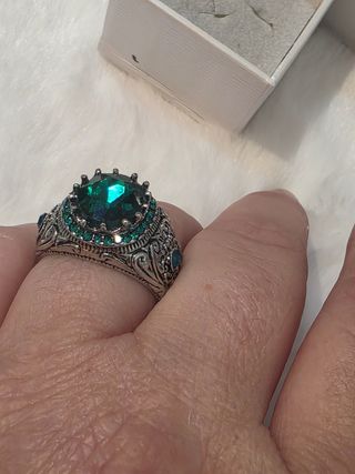 Anillo Hombre Esmeralda PlataT.23