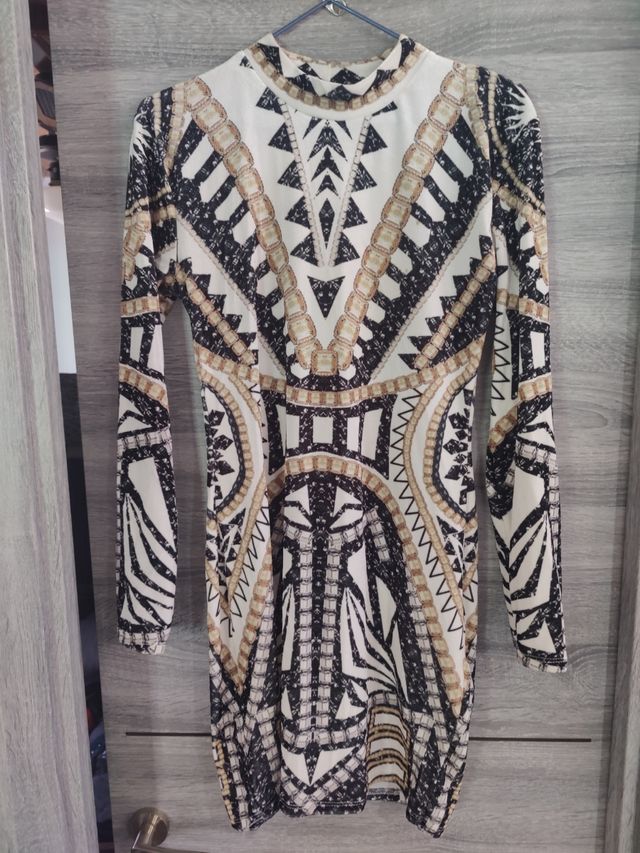 Vestido estampado manga larga