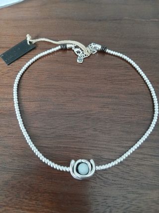 Collar UNO de 50 Plata con Piedra Azul