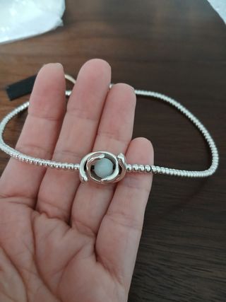 Collar UNO de 50 Plata con Piedra Azul