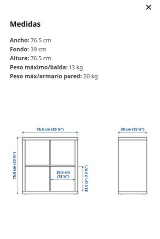 Estantería Ikea Kallax 77x77cm Blanca