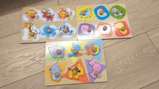 3 Puzzles Madera Animales +12 Meses