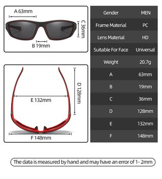 Gafas de Sol Polarizadas Negras UV400 Hombre 