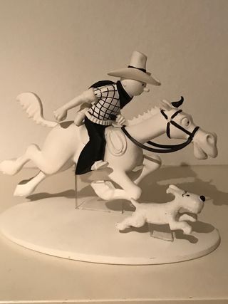 Figura Tintín a Caballo con Milú