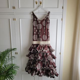 Traje Flamenca Marrón con Lunares Marca Anisa