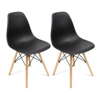 2 Sillas Estilo Nórdico - Negras