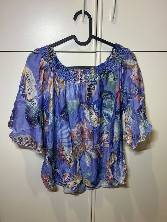 Blusa mujer estampada manga corta