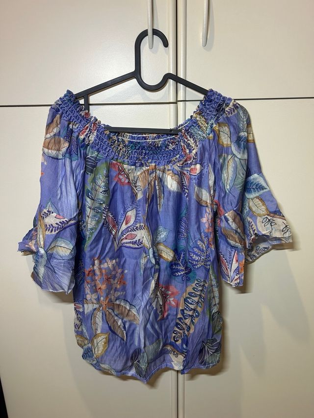 Blusa mujer estampada manga corta