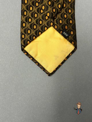 Corbata Christof Wien Seda Geometría Marrón/Dorado