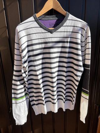 Jersey Quiksilver Rayas Blanco y Negro