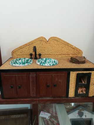 Cucina vintage base legno tufo