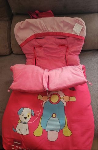 Saco de silla de paseo rosa con dibujo