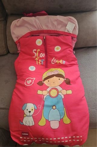 Saco de silla de paseo rosa con dibujo