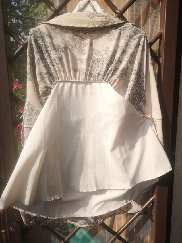 Vestito donna con stampe beige e nere